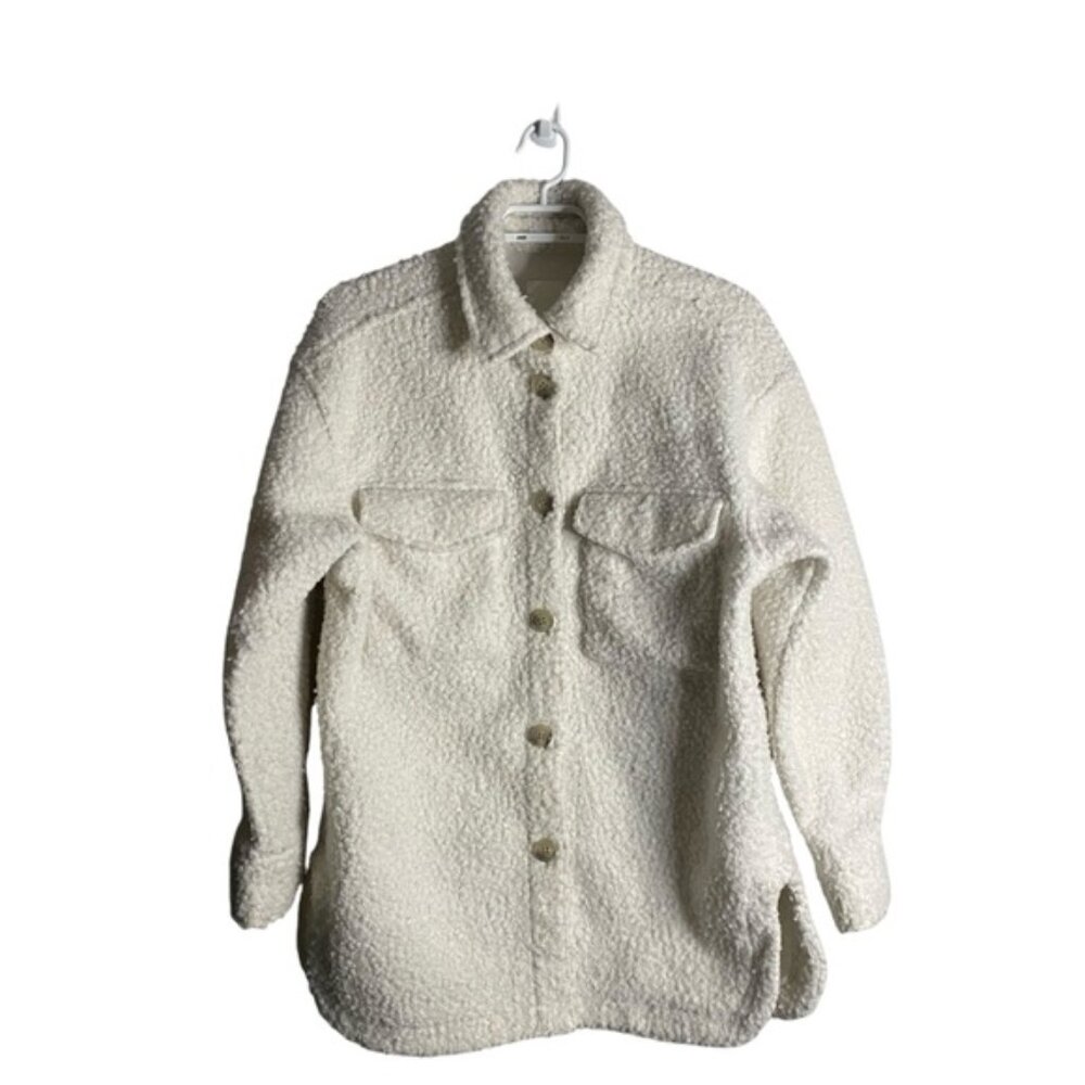 H&M Women's Casual Teddy Sherpa Shacket